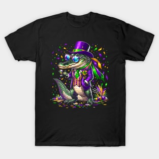 Mardigator Mardi Gras Alligator Costume Men Women Mardi Gras T-Shirt